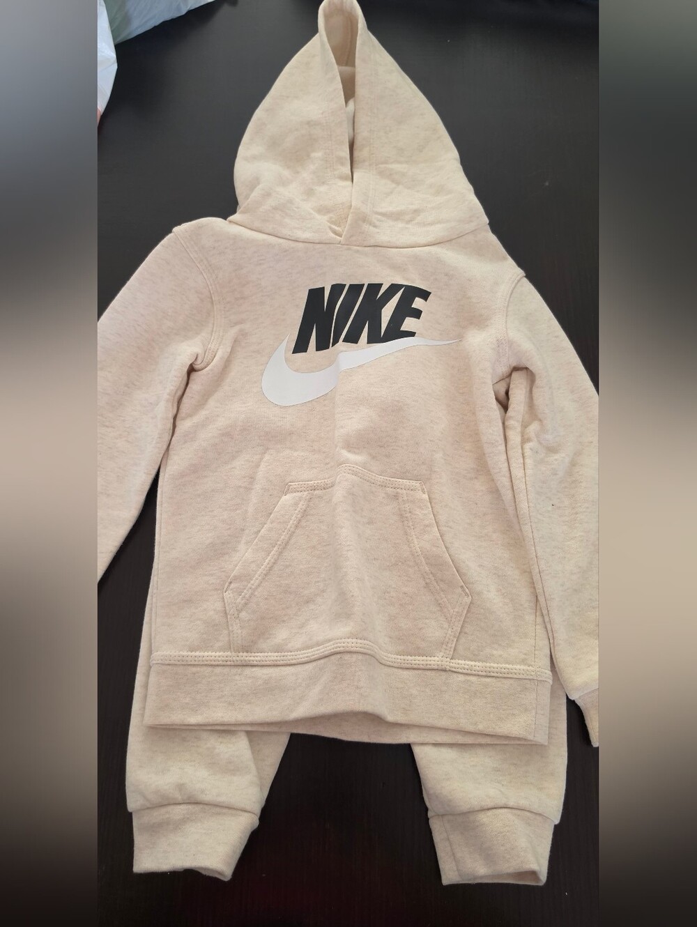 Nike Kids Beige Hoodie And Pant Set Sz 4